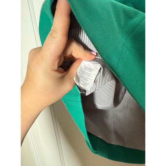 J. Crew Women's Green Wool Blend Short Scalloped Mini Skirt Prep Size 8 - Picture 6 of 8